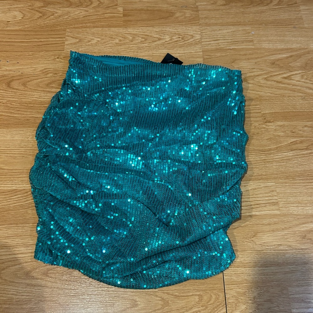 teal sequined skirt - boohoo NWT